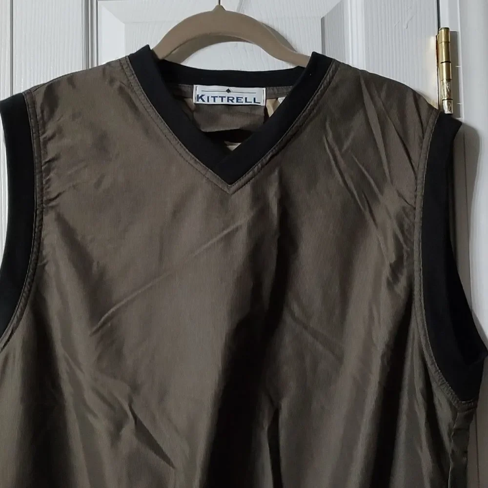 Mens Kittrell pullover vest  brown and black  Vest  Sz M
